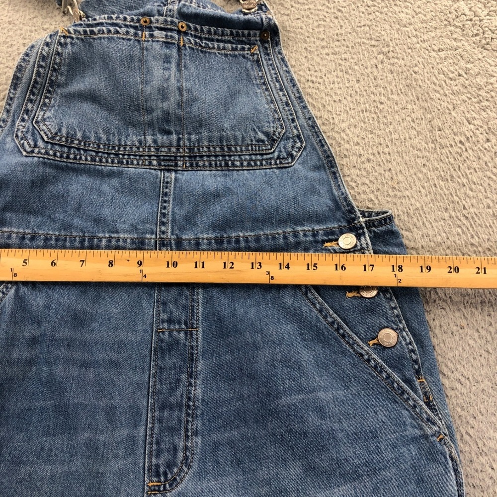 Gap Overalls Womens Medium Blue Indigo Slouchy Denim Bib Cotton Pockets Jeans - Picture 9 of 11
